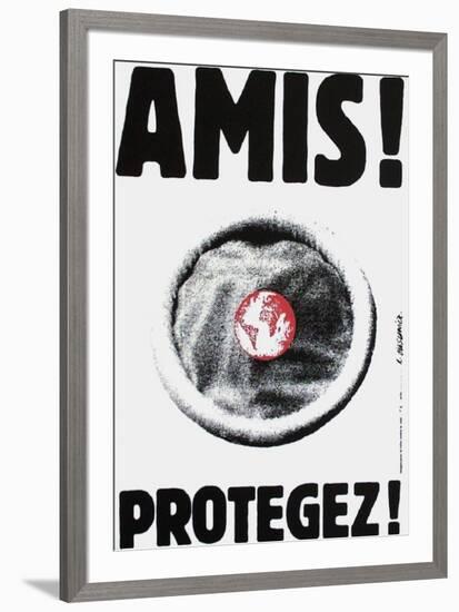 Amis ! Protégez !-Roman Cieslewicz-Framed Collectable Print