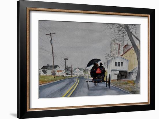 Amish Buggy,Honeywell,Pa., 2002, (Watercolor)-Anthony Butera-Framed Giclee Print