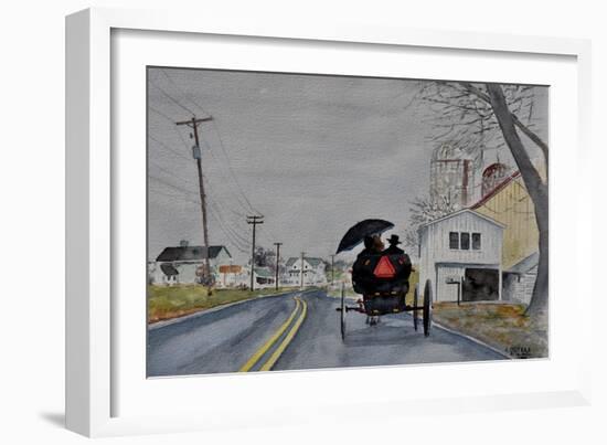 Amish Buggy,Honeywell,Pa., 2002, (Watercolor)-Anthony Butera-Framed Giclee Print