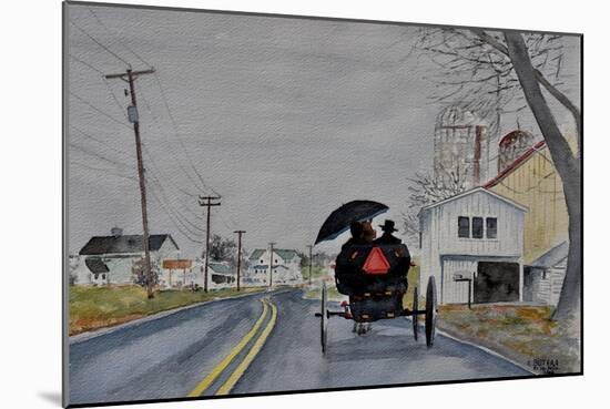 Amish Buggy,Honeywell,Pa., 2002, (Watercolor)-Anthony Butera-Mounted Giclee Print