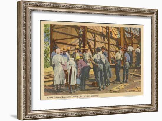 Amish Folks, Lancaster County, Pennsylvania-null-Framed Art Print