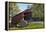 Amish Horse-drawn Buggy, Pool Forge Covered Bridge, built in 1859, Lancaster County, Pennsylvania,-Richard Maschmeyer-Framed Premier Image Canvas