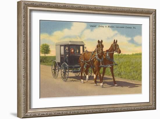 Amish in Carriage, Lancaster County, Pennsylvania-null-Framed Art Print
