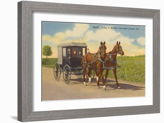 Amish in Carriage, Lancaster County, Pennsylvania-null-Framed Art Print