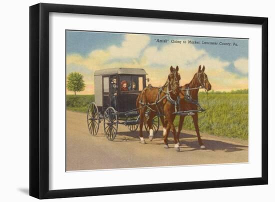 Amish in Carriage, Lancaster County, Pennsylvania-null-Framed Art Print