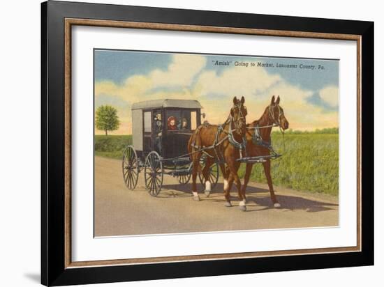 Amish in Carriage, Lancaster County, Pennsylvania-null-Framed Art Print