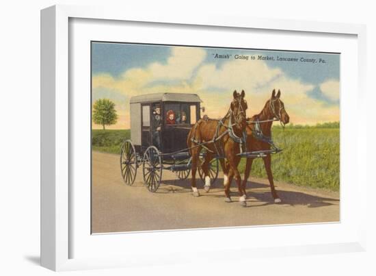 Amish in Carriage, Lancaster County, Pennsylvania-null-Framed Art Print