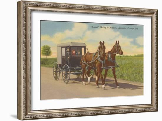Amish in Carriage, Pennsylvania--Framed Art Print