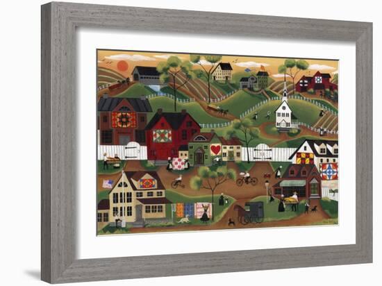 Amish Quilt Village-Cheryl Bartley-Framed Giclee Print