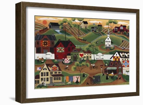 Amish Quilt Village-Cheryl Bartley-Framed Giclee Print