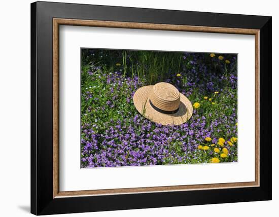 Amish Straw Hat at Spring Time-Elysium Multimedia-Framed Photographic Print