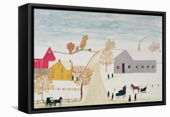 Amish Village-H.F. Lang-Framed Premier Image Canvas