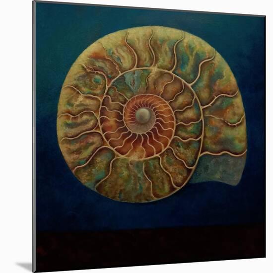 Ammonite, Gold and Green, 2021, (Oil on Canvas)-Lee Campbell-Mounted Giclee Print