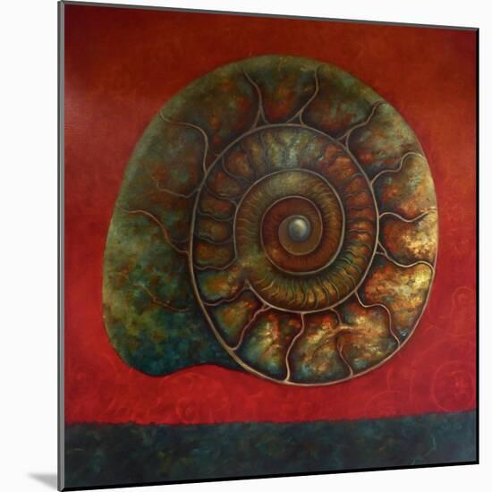 Ammonite Red and Green, 2020, (Oil on Canvas)-Lee Campbell-Mounted Giclee Print