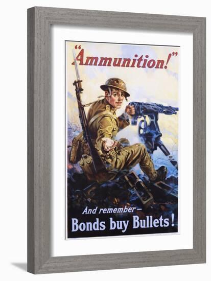 Ammunition! and Remember - Bonds Buy Bullets! Poster-Vincent Lynch-Framed Giclee Print