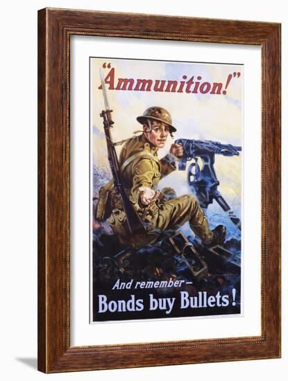 Ammunition! and Remember - Bonds Buy Bullets! Poster-Vincent Lynch-Framed Giclee Print