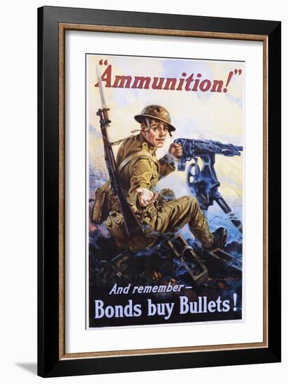 Ammunition! and Remember - Bonds Buy Bullets! Poster-Vincent Lynch-Framed Giclee Print