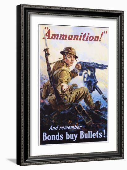 Ammunition! and Remember - Bonds Buy Bullets! Poster-Vincent Lynch-Framed Giclee Print