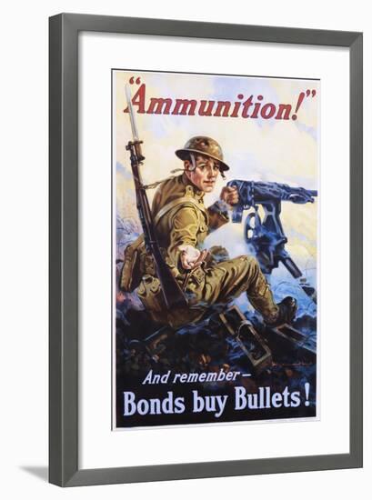 Ammunition! and Remember - Bonds Buy Bullets! Poster-Vincent Lynch-Framed Giclee Print