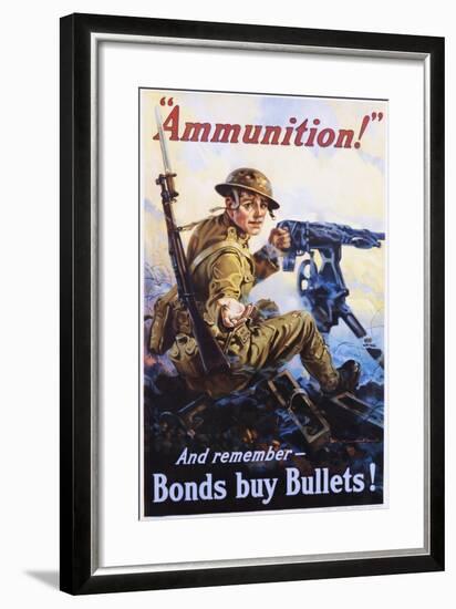 Ammunition! and Remember - Bonds Buy Bullets! Poster-Vincent Lynch-Framed Giclee Print