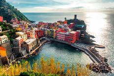 Aerial View of Vernazza - Small Italian Town in the Province of La Spezia, Liguria, Northwestern It-amok-Photographic Print