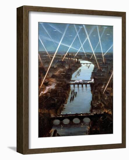 Among London Searchlights-Christopher Richard Wynne Nevinson-Framed Giclee Print