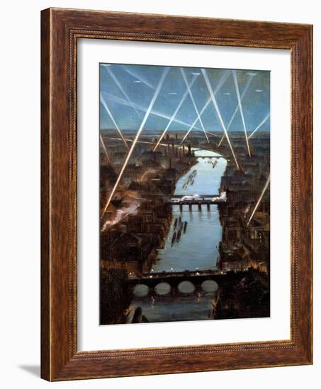 Among London Searchlights-Christopher Richard Wynne Nevinson-Framed Giclee Print