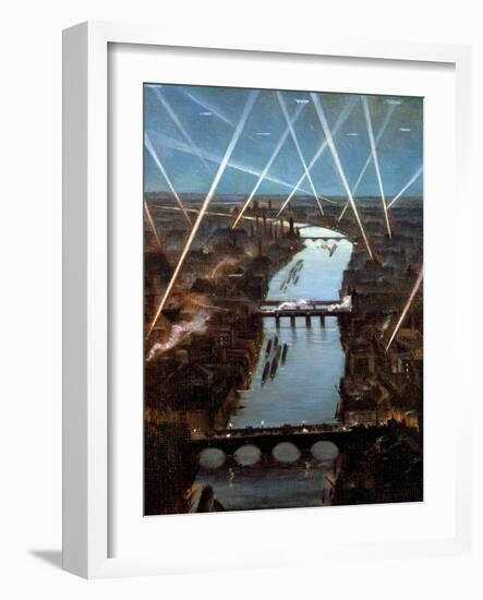 Among London Searchlights-Christopher Richard Wynne Nevinson-Framed Giclee Print