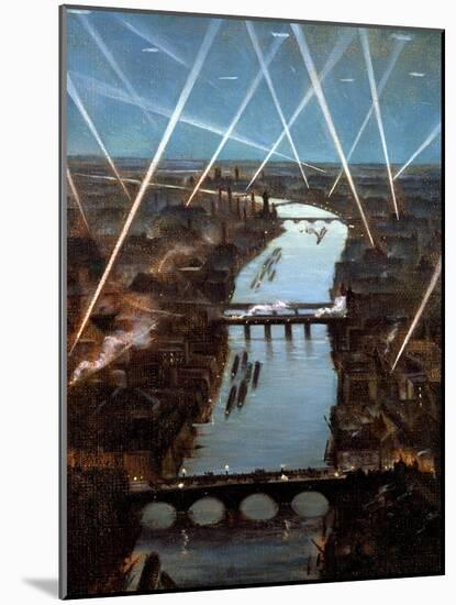 Among London Searchlights-Christopher Richard Wynne Nevinson-Mounted Giclee Print