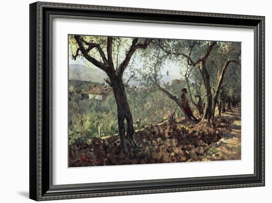 Among Olive Trees in Settignano, 1881-Telemaco Signorini-Framed Giclee Print