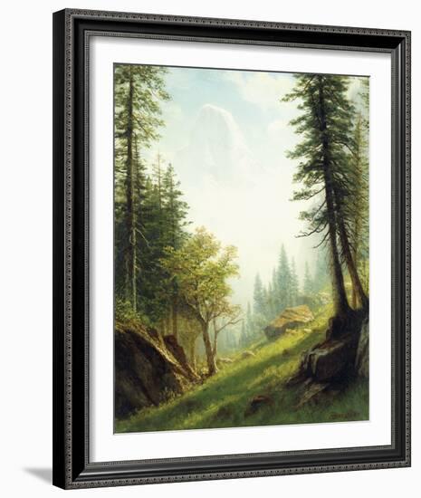 Among the Bernese Alps-Albert Bierstadt-Framed Giclee Print