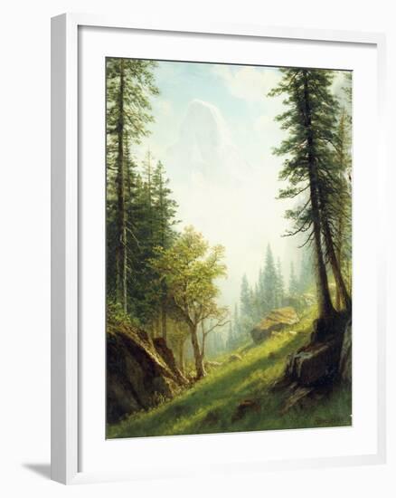 Among the Bernese Alps-Albert Bierstadt-Framed Giclee Print