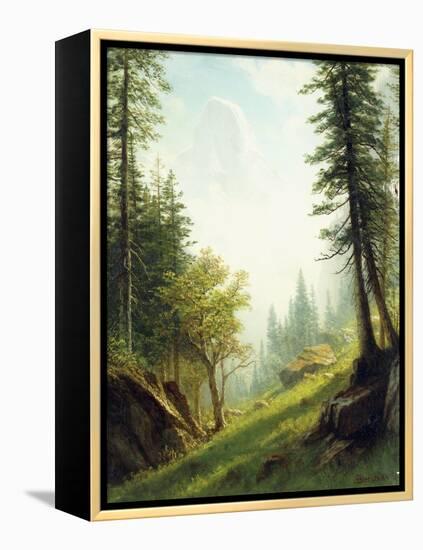 Among the Bernese Alps-Albert Bierstadt-Framed Premier Image Canvas