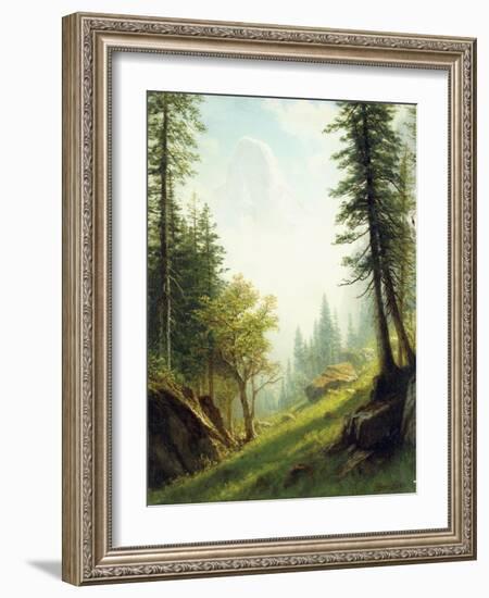 Among the Bernese Alps-Albert Bierstadt-Framed Giclee Print