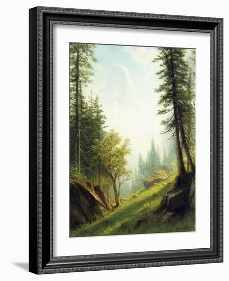 Among the Bernese Alps-Albert Bierstadt-Framed Giclee Print