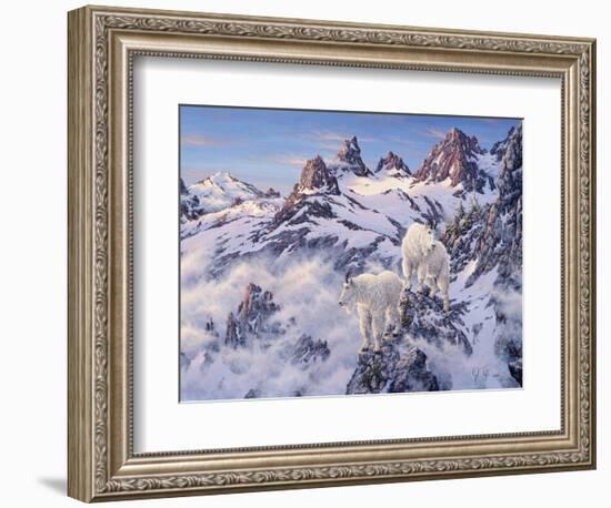 Among the Clouds - Mtn. Goat-Jeff Tift-Framed Giclee Print