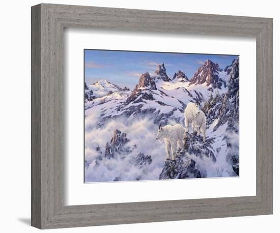 Among the Clouds - Mtn. Goat-Jeff Tift-Framed Giclee Print