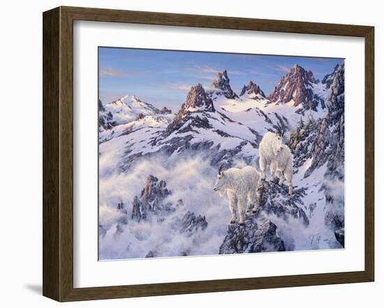 Among the Clouds - Mtn. Goat-Jeff Tift-Framed Giclee Print