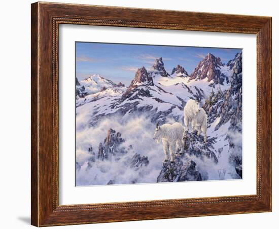 Among the Clouds - Mtn. Goat-Jeff Tift-Framed Giclee Print