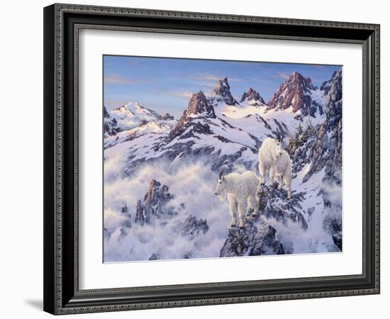 Among the Clouds - Mtn. Goat-Jeff Tift-Framed Giclee Print