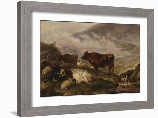 Among the Cumberland Mountains - Mist Clearing Off-Thomas Sidney Cooper-Framed Giclee Print