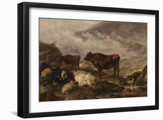 Among the Cumberland Mountains - Mist Clearing Off-Thomas Sidney Cooper-Framed Giclee Print