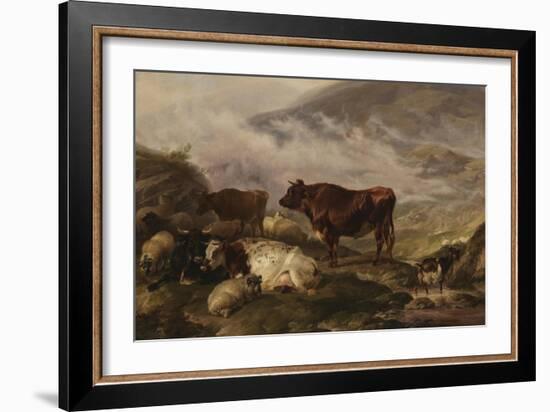 Among the Cumberland Mountains - Mist Clearing Off-Thomas Sidney Cooper-Framed Giclee Print