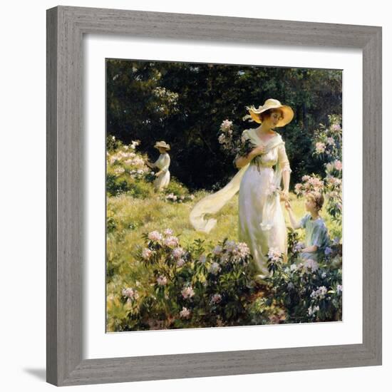 Among the Laurel Blossoms, 1914-Charles Courtney Curran-Framed Giclee Print