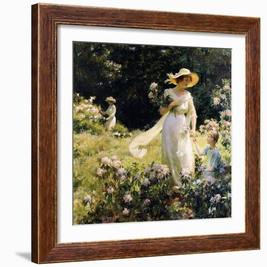 Among the Laurel Blossoms, 1914-Charles Courtney Curran-Framed Giclee Print