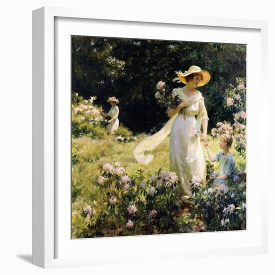 Among the Laurel Blossoms, 1914-Charles Courtney Curran-Framed Giclee Print