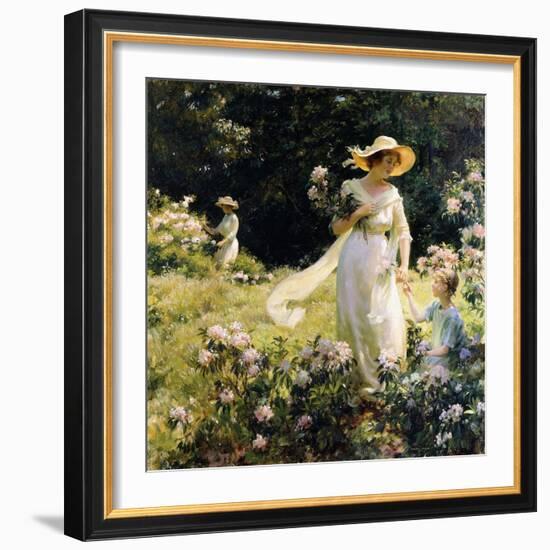 Among the Laurel Blossoms, 1914-Charles Courtney Curran-Framed Giclee Print