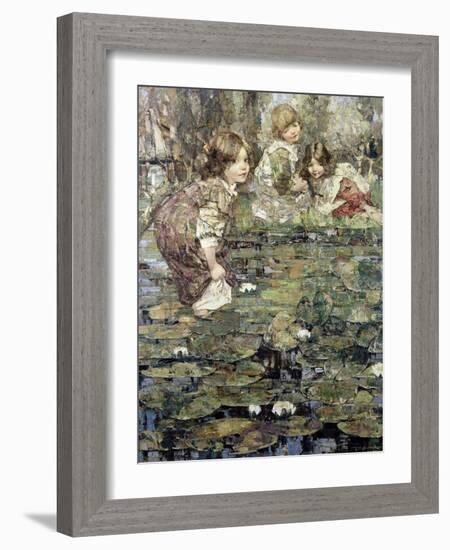 Among the Lilies, 1905-Edward Atkinson Hornel-Framed Giclee Print