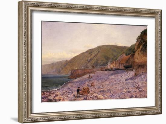 Among the Shingle at Clovelly, 1864-Charles Napier Hemy-Framed Giclee Print