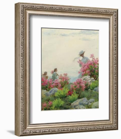 Among the Wild Azaleas-Charles Courtney Curran-Framed Premium Giclee Print